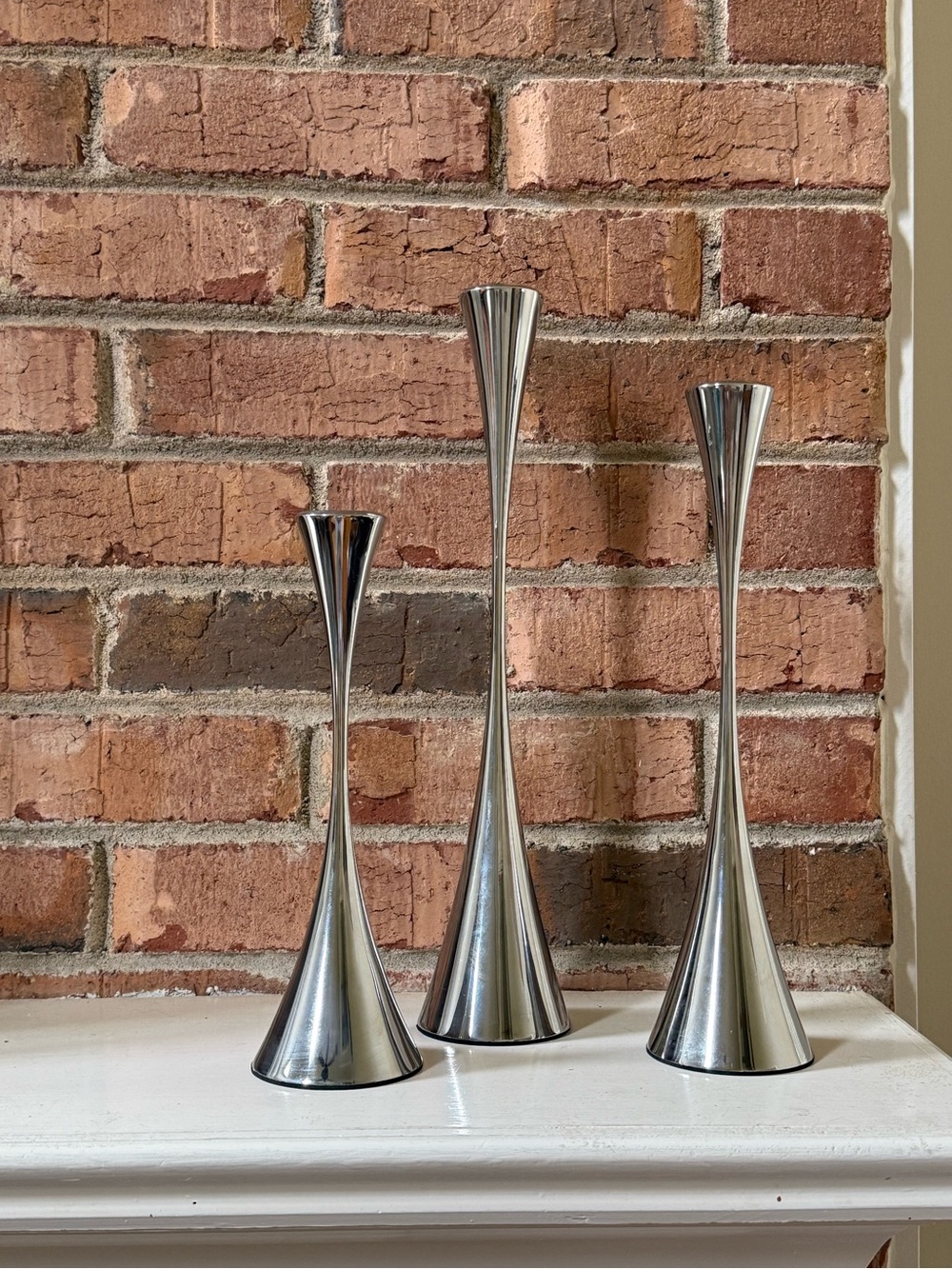 Crate&Barrel Robert Welch Arden stainless steel Candle Holders - Set of 3
